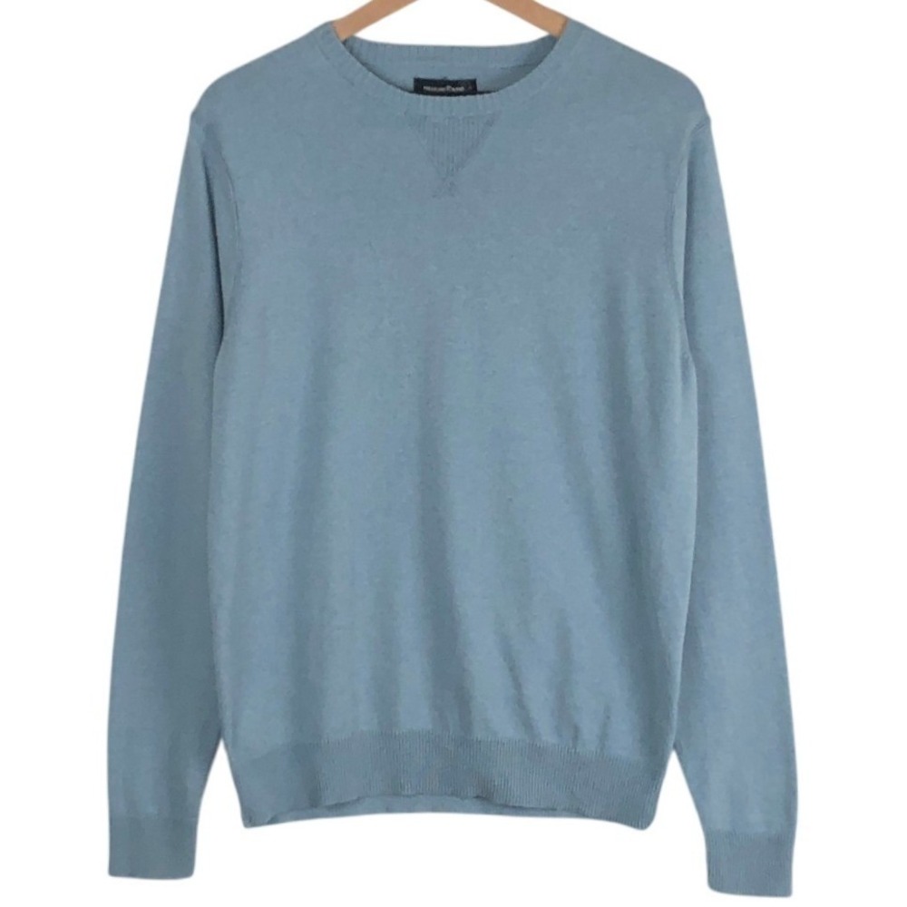TREASURE & BOND Cotton Cashmere Crewneck Sweater Men's L Blue Long Sleeve Casual